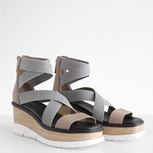 SOREL Joanie III Sport Strap Wedge Leather Sandal Size 7.5
